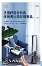 韩国大宇无叶风扇电风扇净化扇家用循环节能静音塔扇台立式落地扇