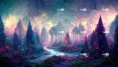 魔法森林 森林 绘画 高清壁纸 幻想 行星 魔法 自然 艺术