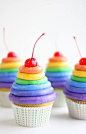 Rainbow Frosting Cupcakes from Heather Baird
