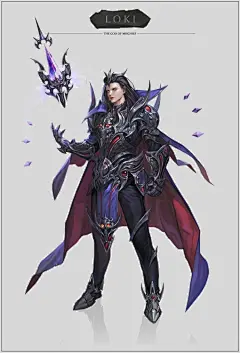 北欧神话中的四个神,分别是 Thor,Odin,Valkyrie和Loki,分别由四名画师完成~ 主题页面 O网页链接 ​​​​