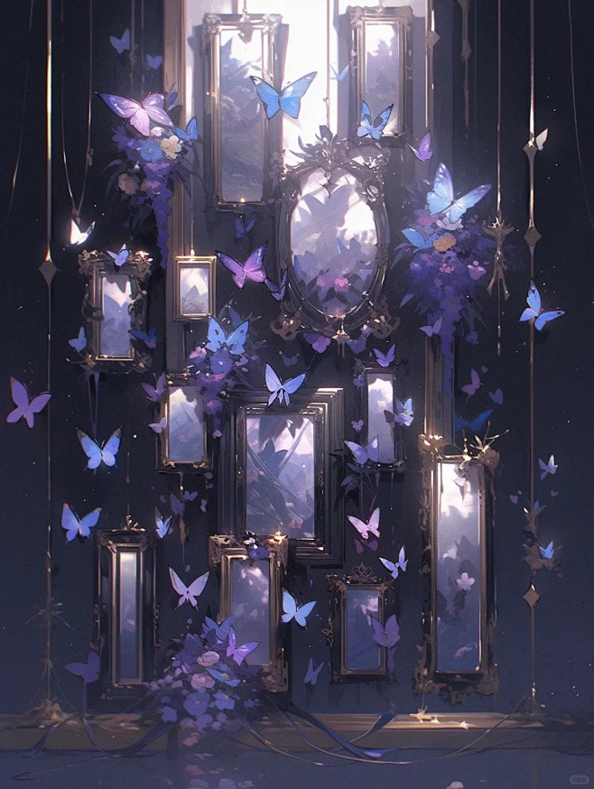 蝴蝶玫瑰｜场景背景壁纸素材-midjou...
