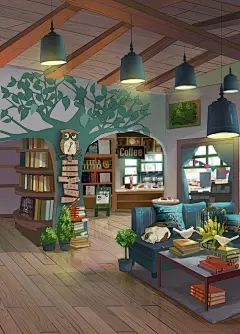 书店内页-陈炻_插画_涂鸦王国插画