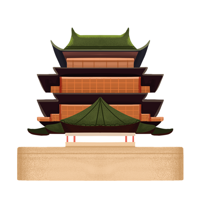 中国风古塔塔楼建筑
