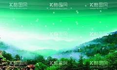 梦幻远山  - 源文件下载【酷图网】远山,清新,梦幻,地产,中式,新中式,春分,雨水,惊蛰,清明,谷雨,节气,海报,建筑,湖水,清明海报,清明时节,春天海报,绿水青山,设计,广告设计,招贴设计,300DPI,PSD,
