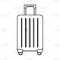 黑白旅行箱被隔离在白色背景上。矢量图