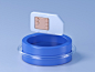 sim card signal card 3d icons c4d ui 3d icon