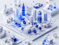 B端| 25 Midjourney 智能城市科技3D模型 - 小红书