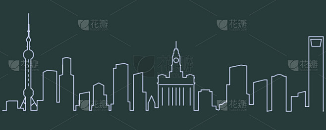 城市天际线,上海,线条,事件,亚洲,矢量,商务,侧面像,剪影