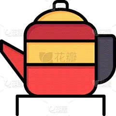 茶,茶壶,彩色图片,计算机图标,平坦的,饮料,传统,热