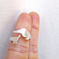 (2) Fancy - My Little Dog (Puppy) Ring - Handmade Sterling Silver Ring@北坤人素材
