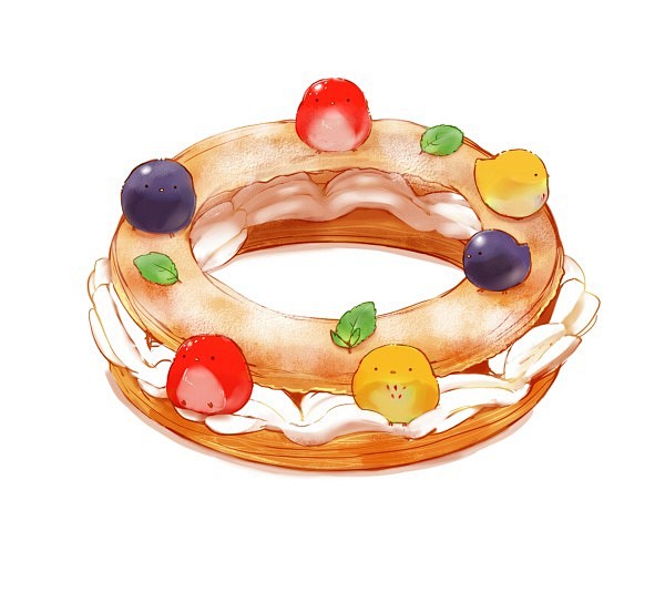 巴黎布列斯特parisbrest形状彷自由车轮中空环状的法国泡芙糕点