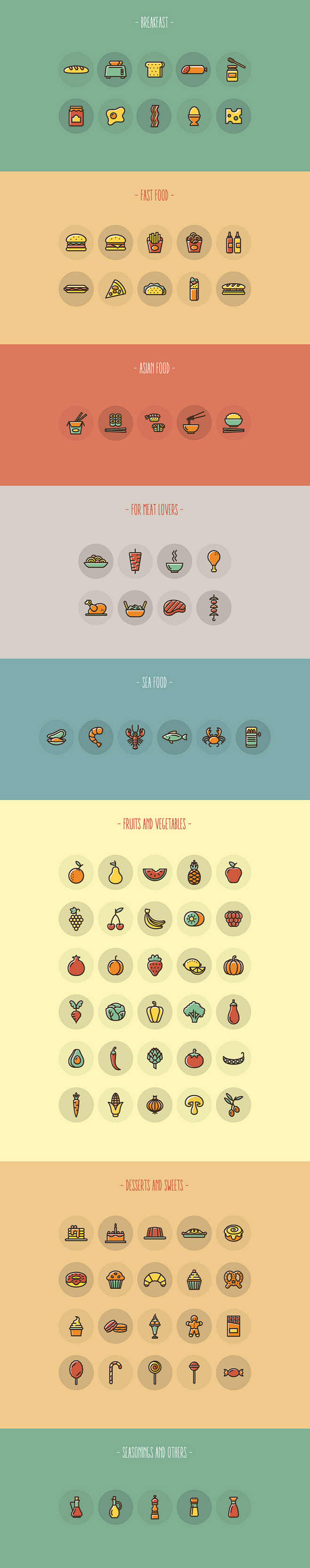 Food icon set on Beh...