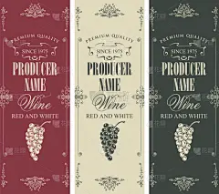 葡萄,标签,酒瓶,饮料,华丽的,含酒精饮料,菜单,串,布置,复古