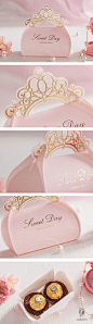 唯思美欧式个性创意喜糖盒粉色烫金纸盒公主风韩式唯美主题婚礼用-淘宝网