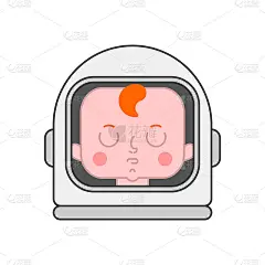 婴儿宇航员。新生的宇航员。戴太空头盔的孩子
