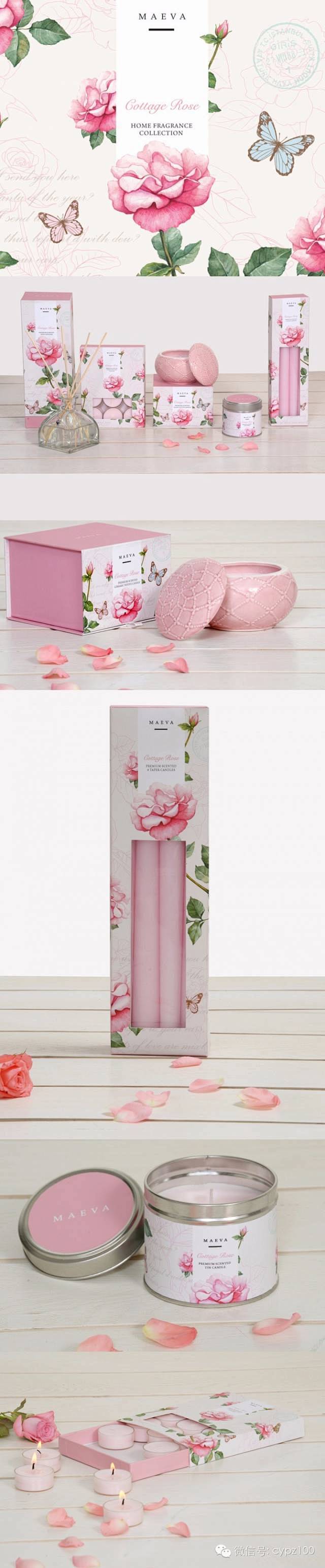 Cottage Rose花卉蜡烛品牌包装...