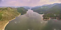 马其顿的Tikvesh湖(Tikveshko ezero)的无人机照片