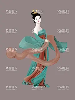 唐代仕女  - 源文件下载【酷图网】唐代,仕女,古代,汉服,插画