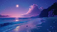 淡紫色系 海岸星空|电脑壁纸|4K超高清_2_口袋壁纸_来自小红书网页版