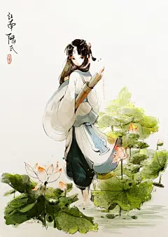 ｛江南雨。｝古风手绘美人