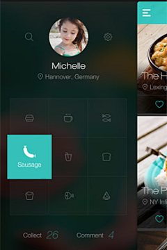 猫吃吃采集到App_侧导航