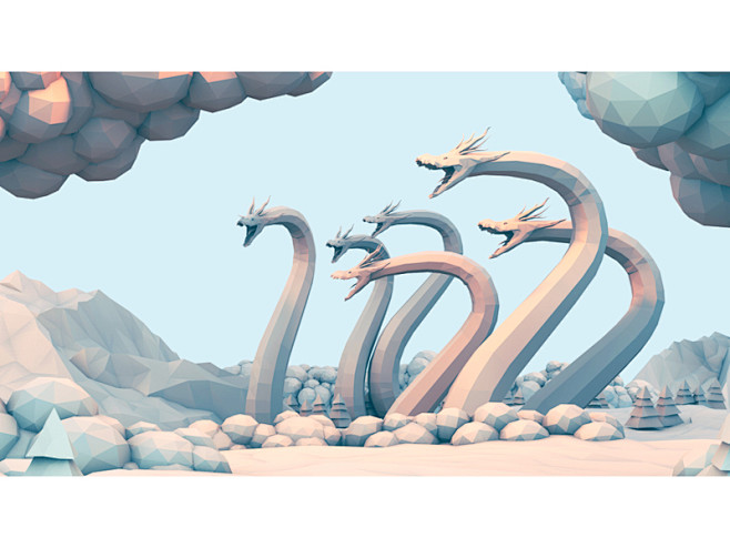 Hydra 水蛇 low poly 低面...