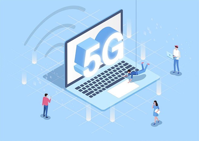 电脑 技术人士 5G网络 2.5D插画 ...