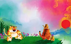 画儿晴天可爱卡通小动物童趣壁纸-55壁纸大全