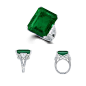 【Graff祖母绿及钻石戒指】祖母绿共重24.35克拉，钻石共重5.37克拉