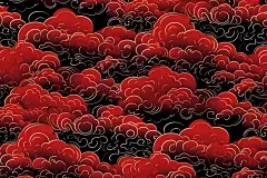 春节国风云彩背景插画