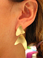 Emorphic Shaped Dangle Contemporary Post Earrings- Sterling Silver Gold Plated: 