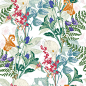 Seamless hand drawn vintage pattern with detailed 