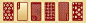 中国新年文本故事横幅溢价模板设置。月亮红色设计为销售故事和促销帖子。抽象波浪图案设计，纸灯笼，花卉印