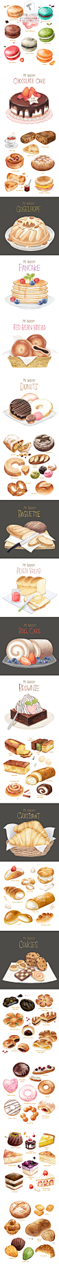 面包甜品插画