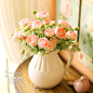 维多利亚玫瑰+花瓶仿真花套装整体花艺