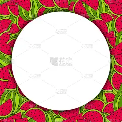 西瓜圆框的卡片或横幅