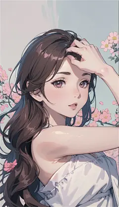 数字艺术漫画风卡通少女插画-众图网