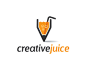 CreativeJuice果汁店 果汁店logo 汽水 橙汁 饮料 饮品 铅笔 吸管