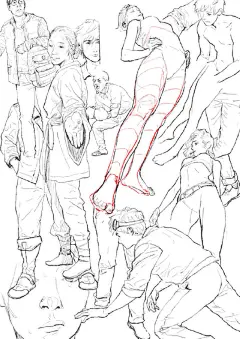 韩国漫画家Rio Skywalker的练习作品，线稿素材临摹 插画图片壁纸