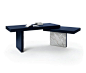 Benjamin by Samuel Accoceberry for Flexform Mood #arhitonic #interior #table #desk #blue #glossy