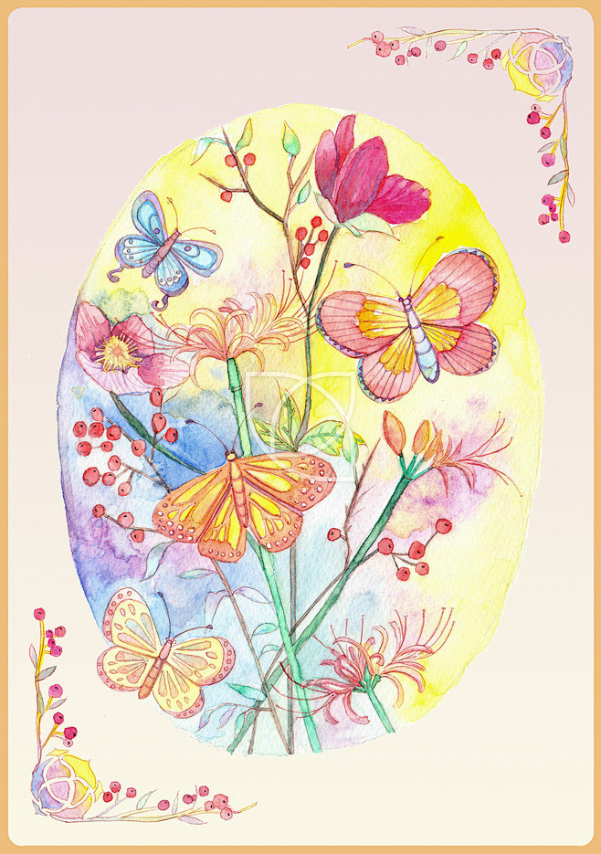水彩 蝶变之二#色彩##插画#