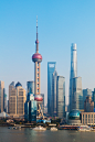 上海,城市天际线,黄浦江,东方明珠塔,浦东