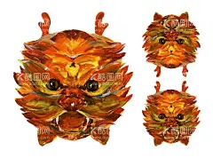 睚眦猫正反图形-龙  - 源文件下载【酷图网】龙插画,手绘图片,手绘龙,睚眦,龙之九子,猫咪插画,正反图形,龙年,龙png