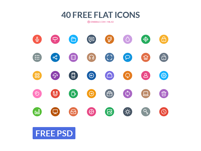 40 Free Flat Icons b...