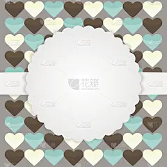 棕色卡片模板与心