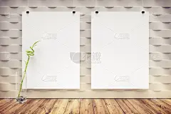 现代,三维图形,空白的,室内,海报,极简构图,高雅,文件夹,白灰泥,边框
