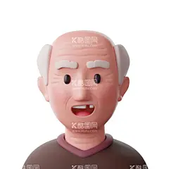 C4D模型 卡通人    - 源文件下载【酷图网】爷爷,C4D模型,卡通人,头像,C4D,模型,公仔,人物,角色,老头,老人,