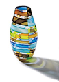 "Licorice Stick Barrel Vase"  Art Glass Vase  Created by Tracy Glover