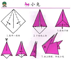 儿童折纸大全 小松鼠、麻雀青蛙和小马