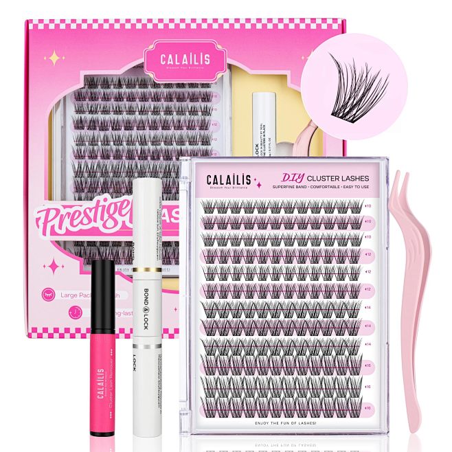 DIY Lash Extension Kit, CALAILIS Lash Extension Kit with 144Pcs D Curl